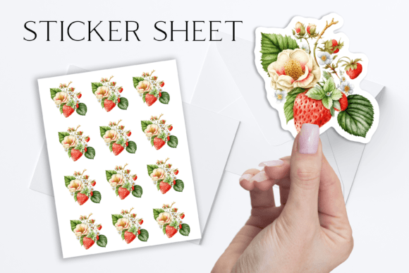 Download Strawberry Sticker Png Digital Printable - Digital printable Collection