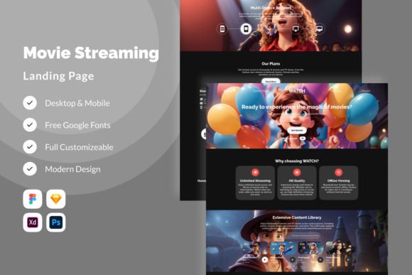 Download Watch - Movie Streaming Landing Page V1 - Premium Resources