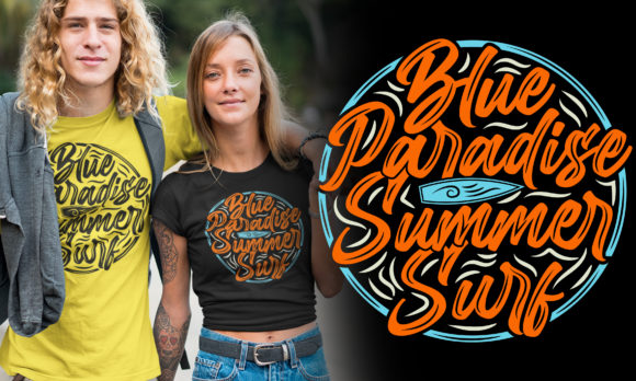 Download Blue Paradise Summer Surf Typography - Premium Resources