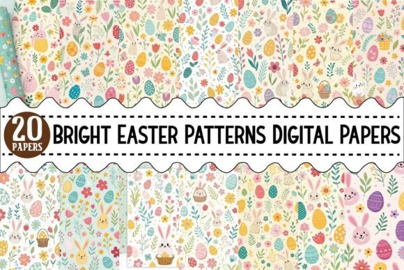 Download Bright Easter Patterns Digital Printable - Digital printable Collection